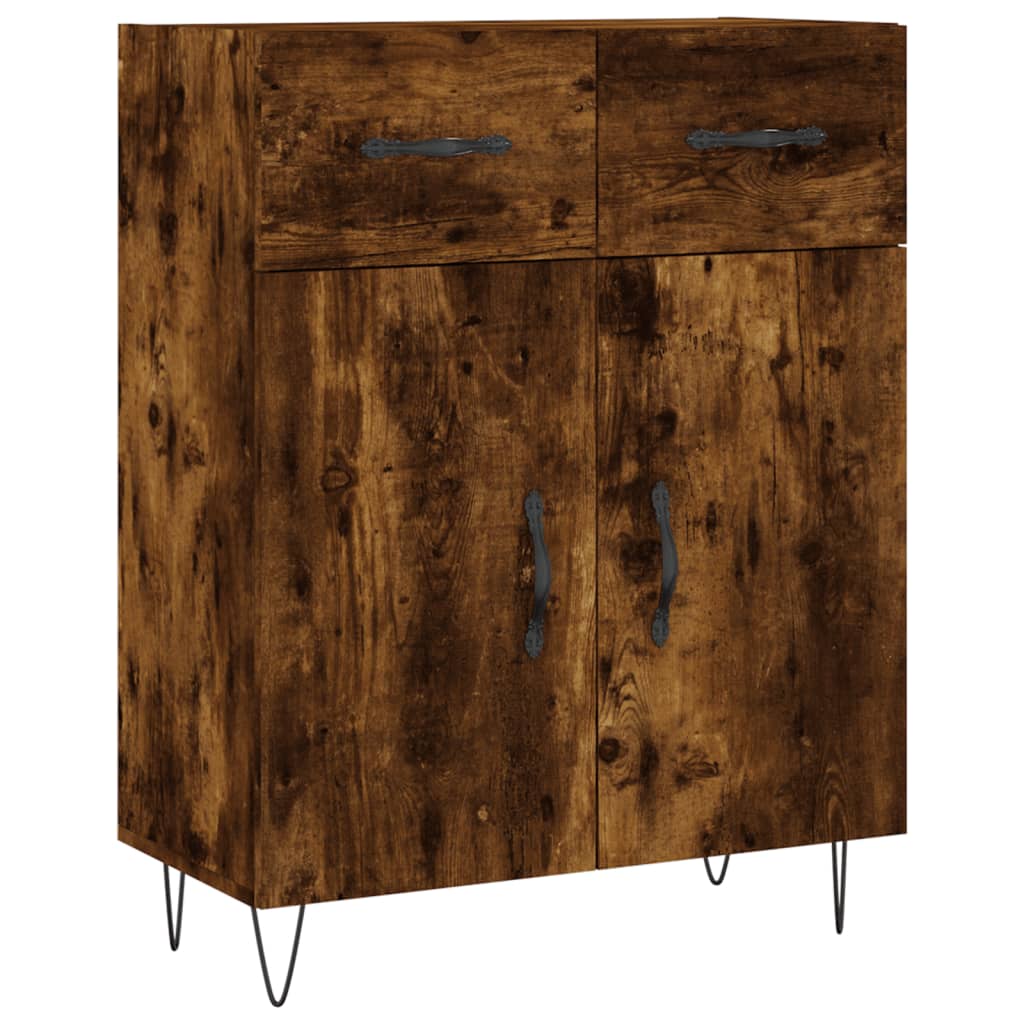 füstös tölgy színű szerelt fa magasszekrény 69,5 x 34 x 180 cm