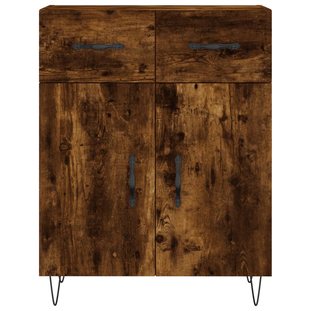füstös tölgy színű szerelt fa magasszekrény 69,5 x 34 x 180 cm