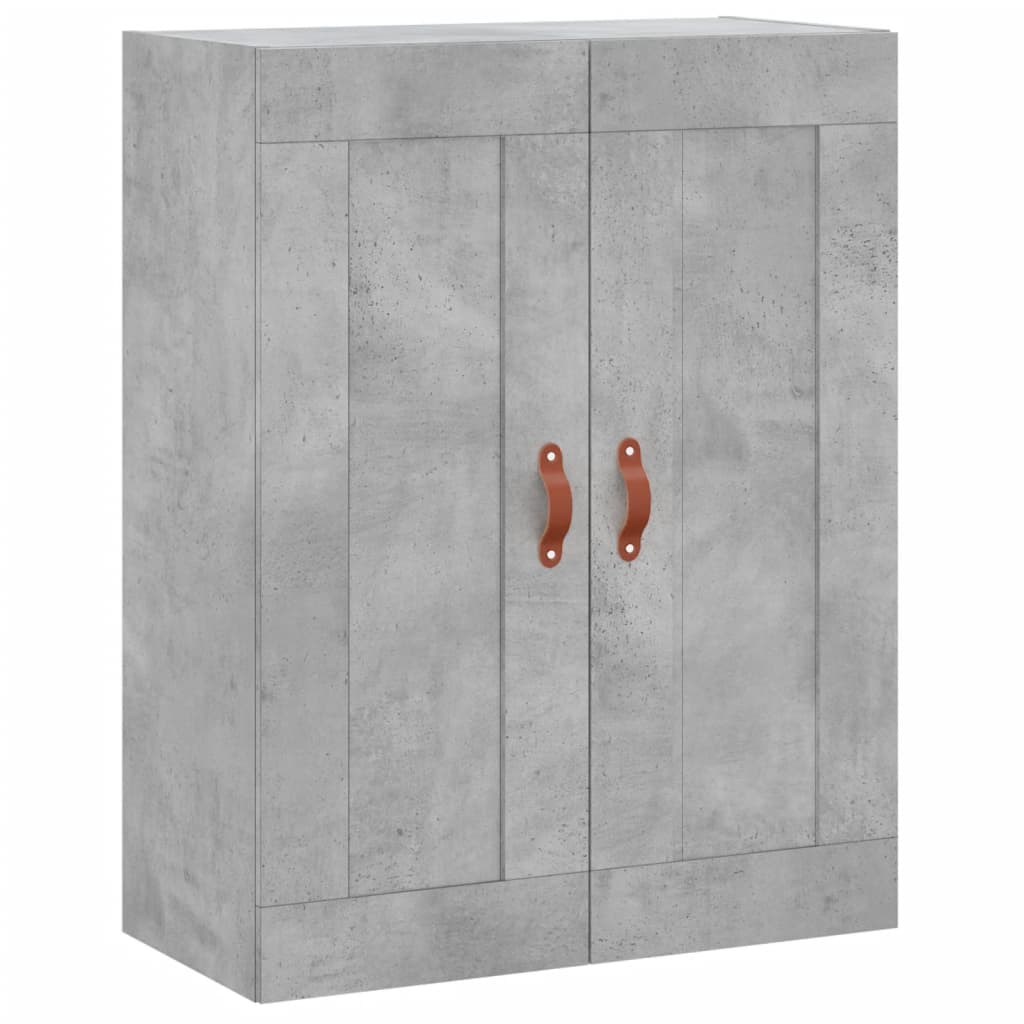 betonszürke szerelt fa magasszekrény 69,5 x 34 x 180 cm