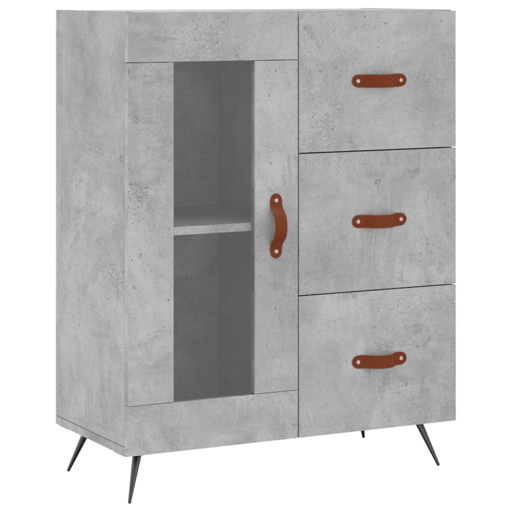 betonszürke szerelt fa magasszekrény 69,5 x 34 x 180 cm