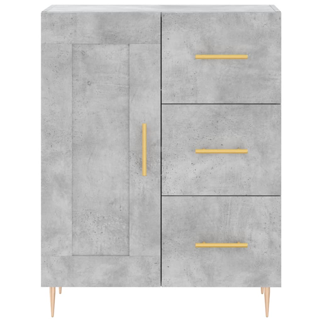 betonszürke szerelt fa magasszekrény 69,5 x 34 x 180 cm