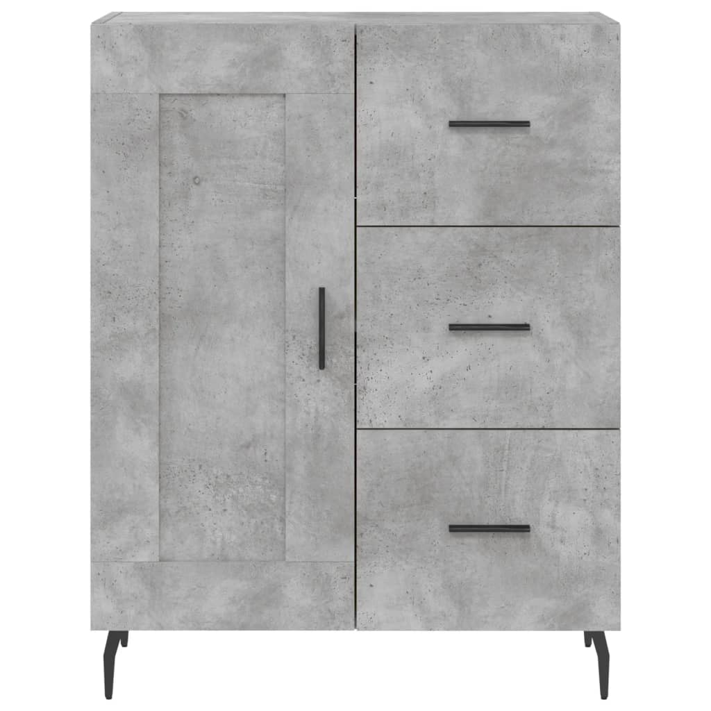 betonszürke szerelt fa magasszekrény 69,5 x 34 x 180 cm