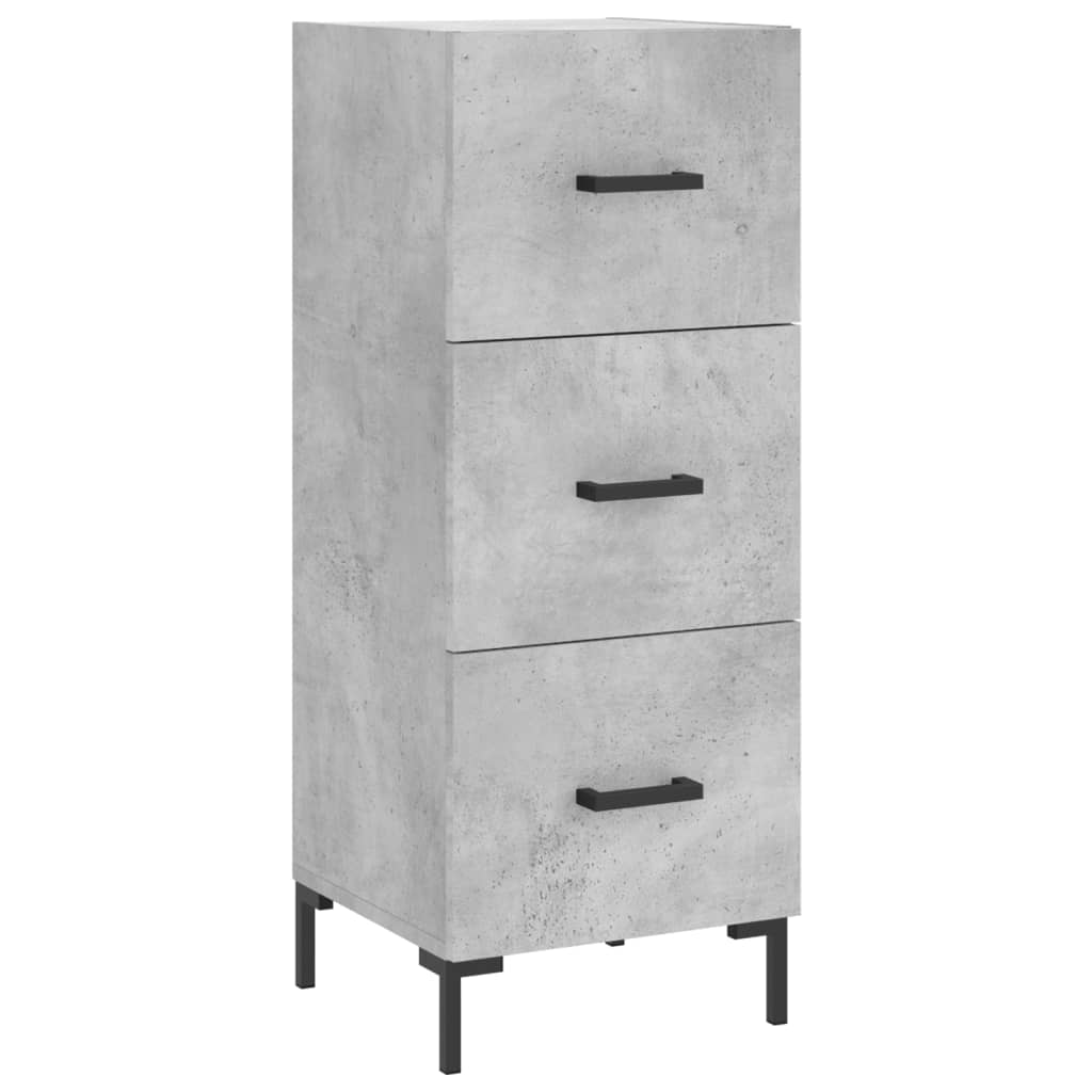 betonszürke szerelt fa magasszekrény 34,5x34x180 cm