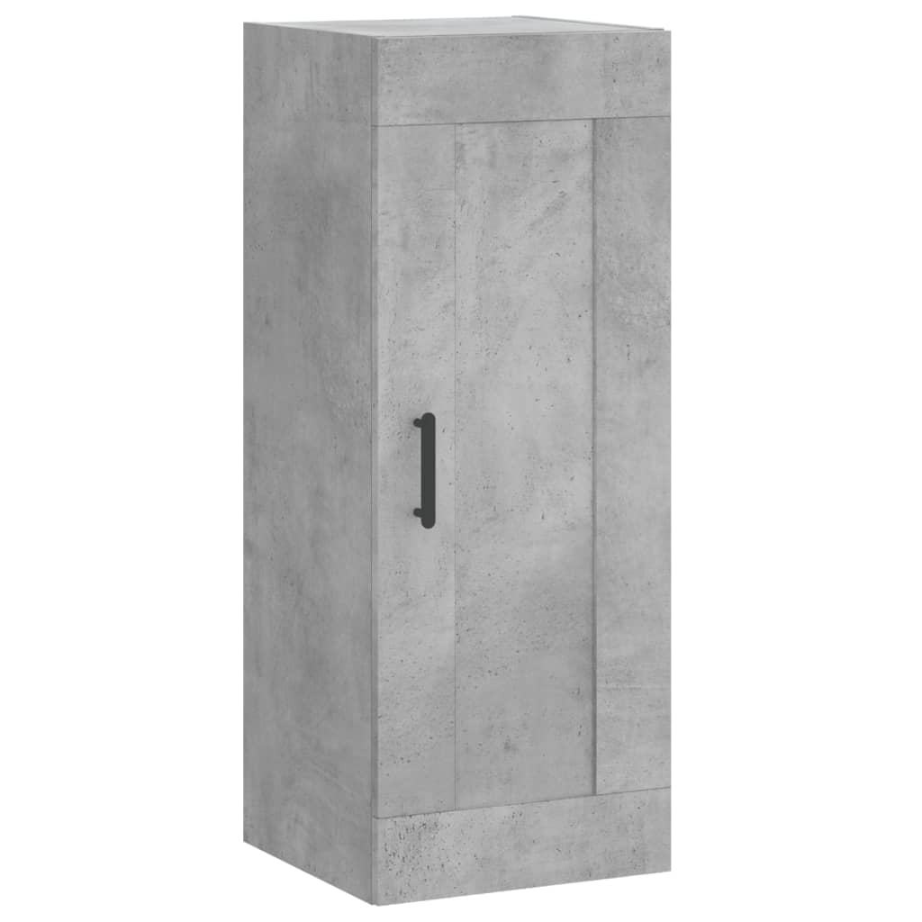 betonszürke szerelt fa magasszekrény 34,5x34x180 cm