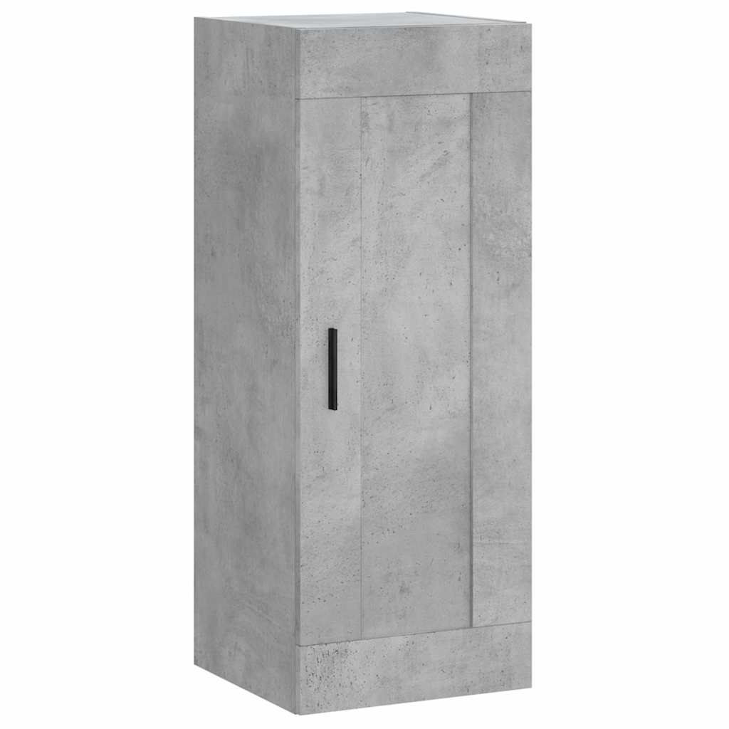 betonszürke szerelt fa magasszekrény 34,5x34x180 cm