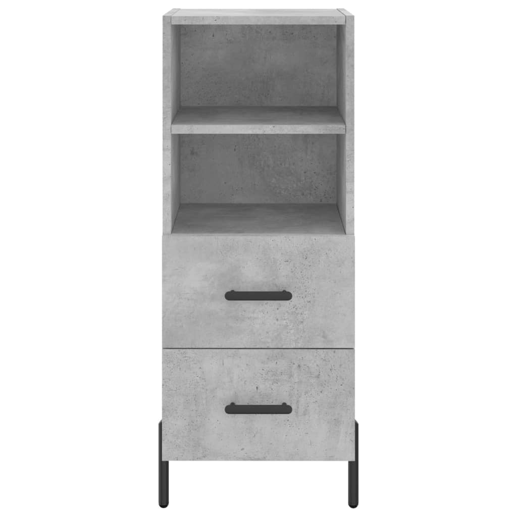 betonszürke szerelt fa magasszekrény 34,5x34x180 cm