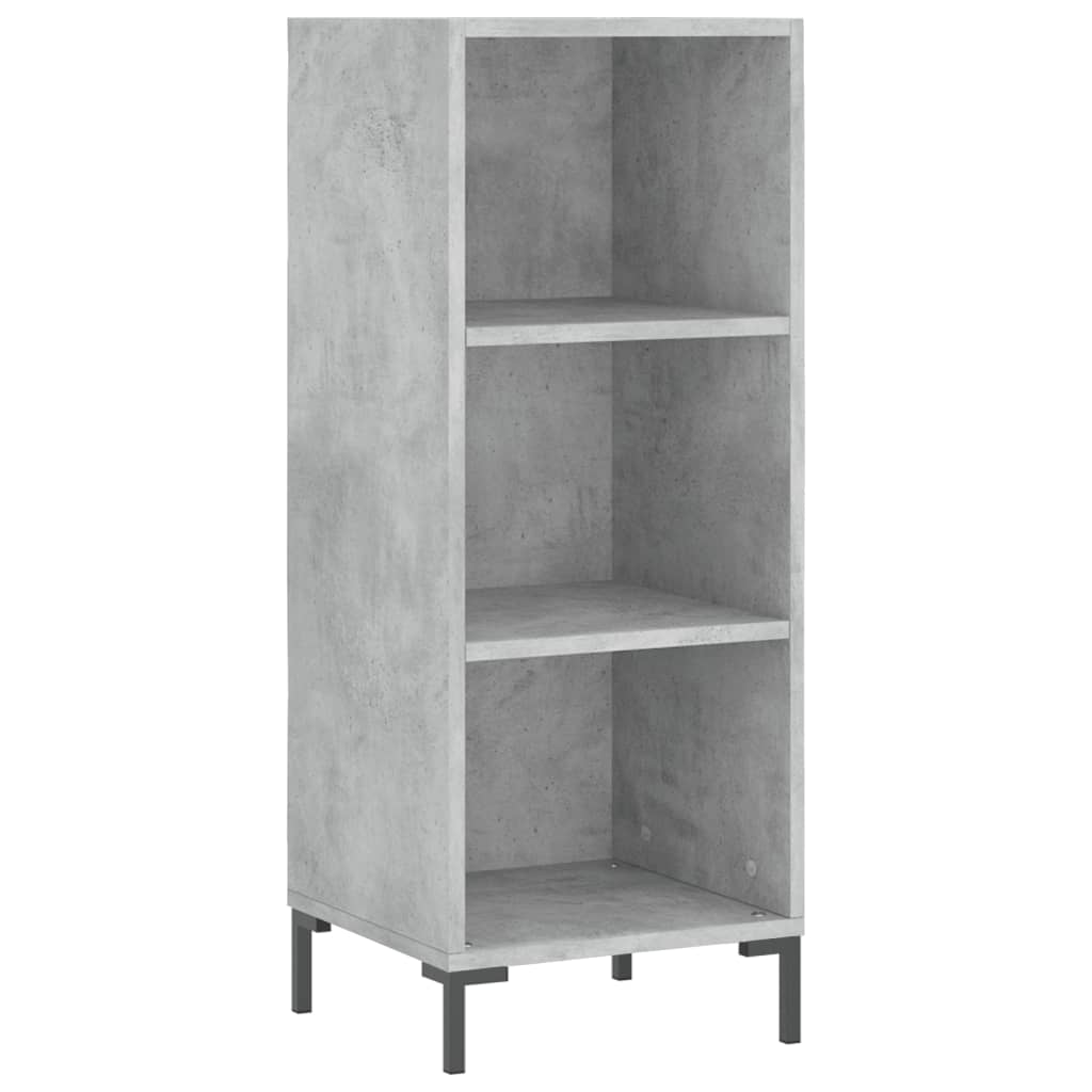 betonszürke szerelt fa magasszekrény 34,5x34x180 cm
