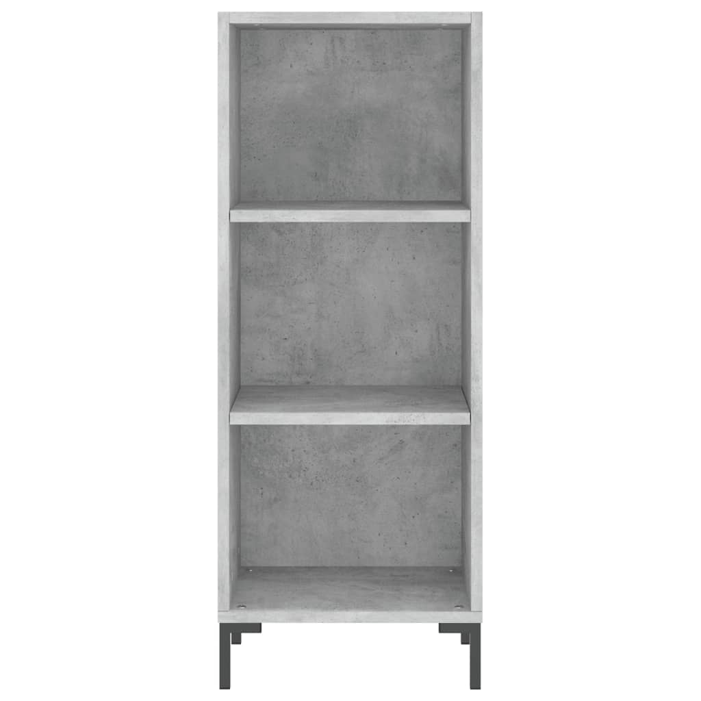 betonszürke szerelt fa magasszekrény 34,5x34x180 cm