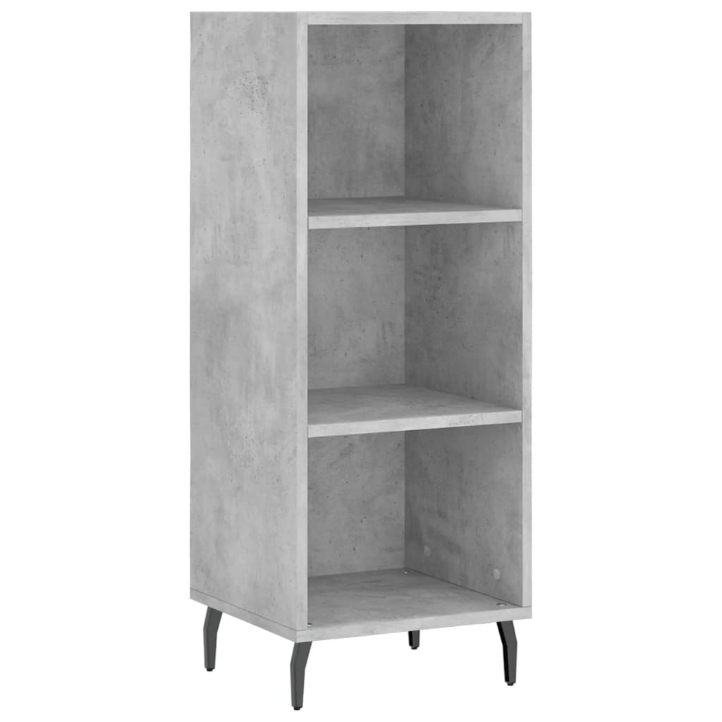 betonszürke szerelt fa magasszekrény 34,5x34x180 cm