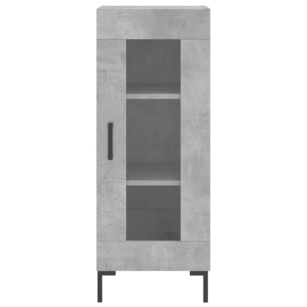 betonszürke szerelt fa magasszekrény 34,5x34x180 cm