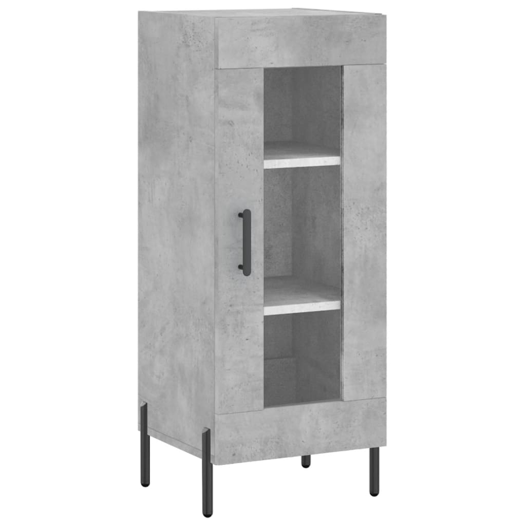 betonszürke szerelt fa magasszekrény 34,5x34x180 cm