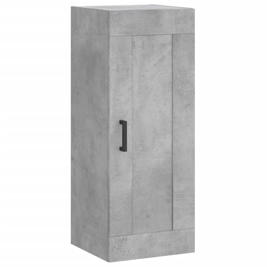betonszürke szerelt fa magasszekrény 34,5x34x180 cm