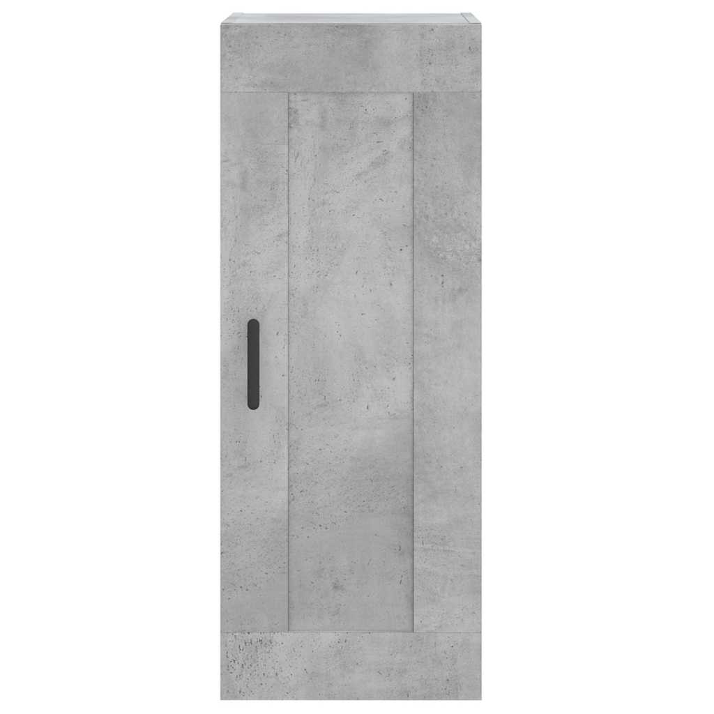 betonszürke szerelt fa magasszekrény 34,5x34x180 cm