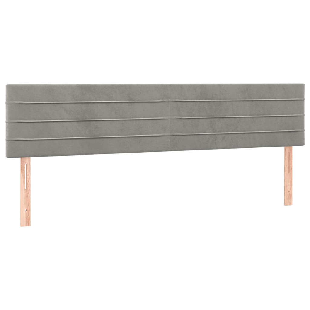 világosszürke bársony rugós ágy matraccal 200x200 cm