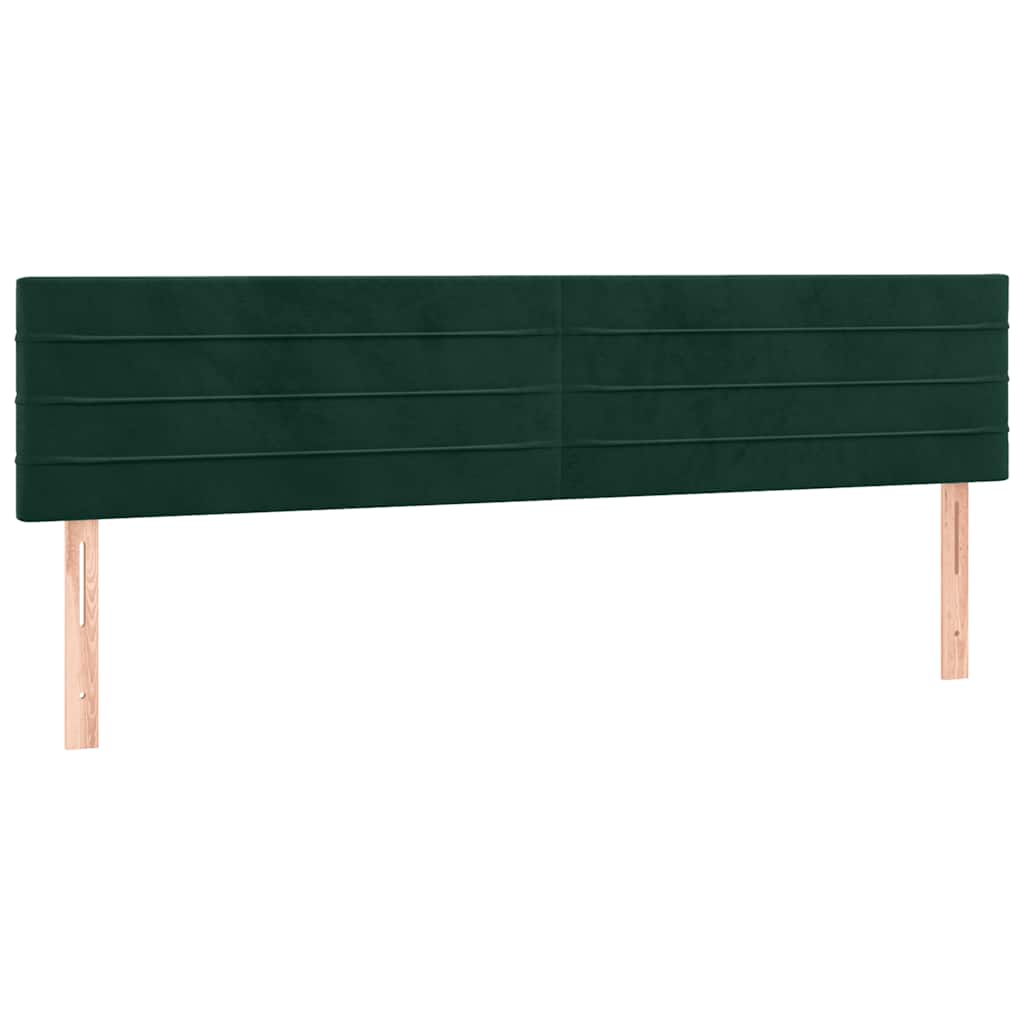 sötétzöld bársony rugós ágy matraccal 200x200 cm