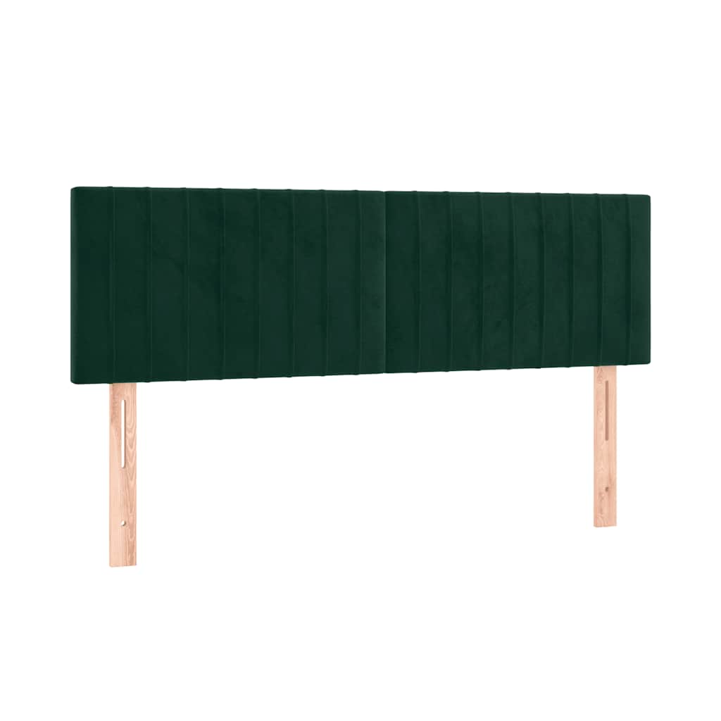 sötétzöld bársony rugós ágy matraccal 140x190 cm