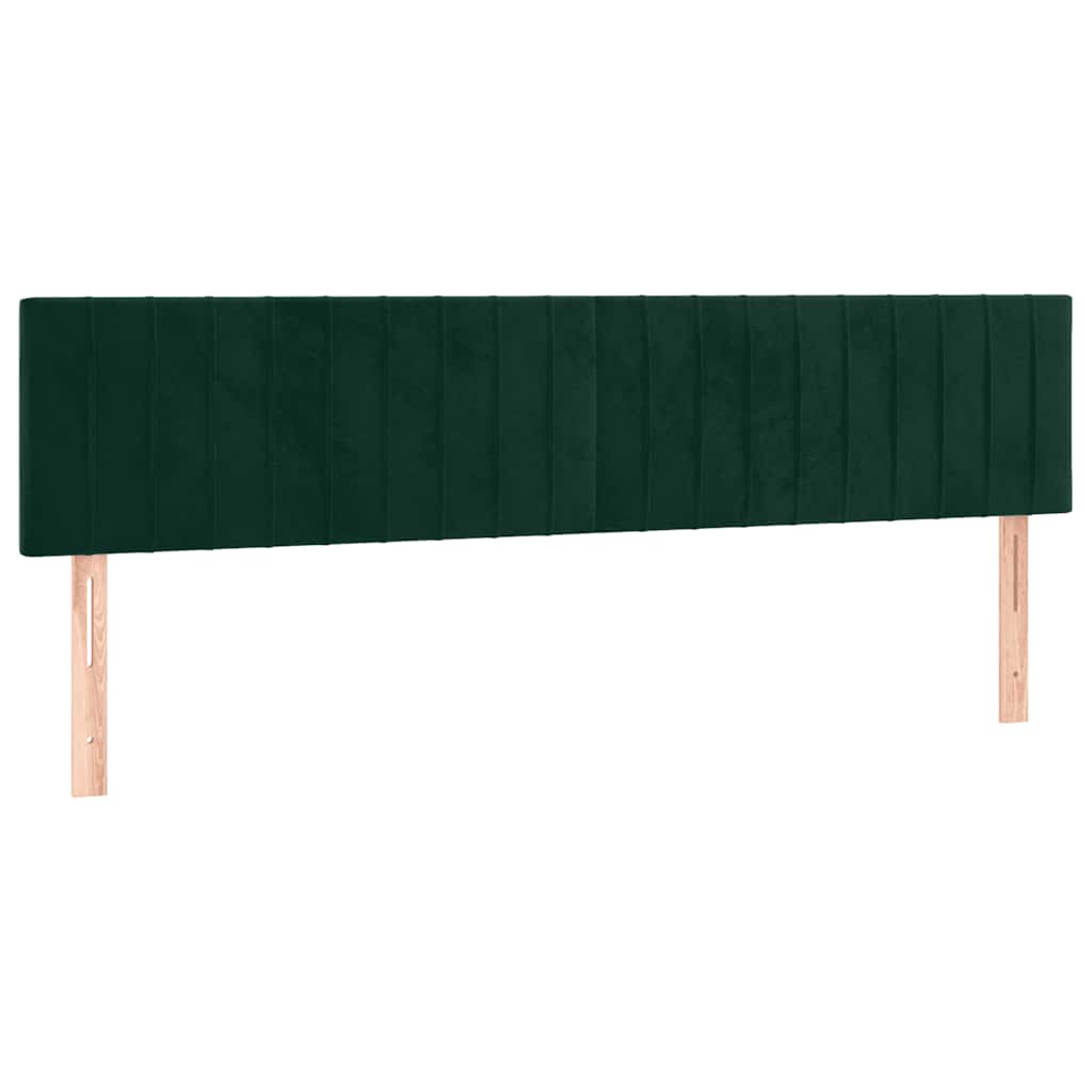 sötétzöld bársony rugós ágy matraccal 160x200 cm