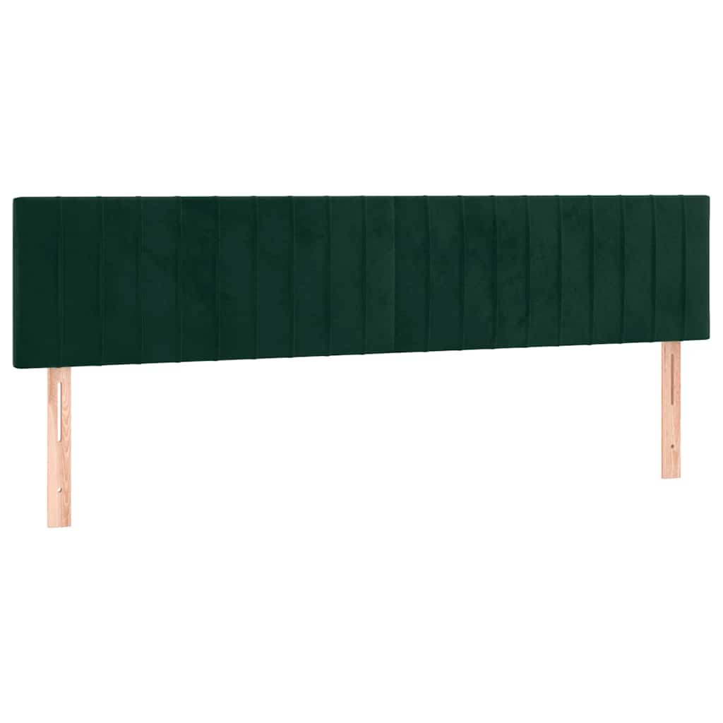 sötétzöld bársony rugós ágy matraccal 180x200 cm
