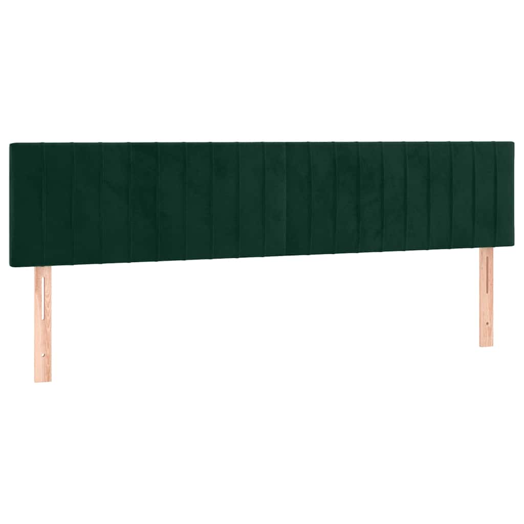 sötétzöld bársony rugós ágy matraccal 200x200 cm