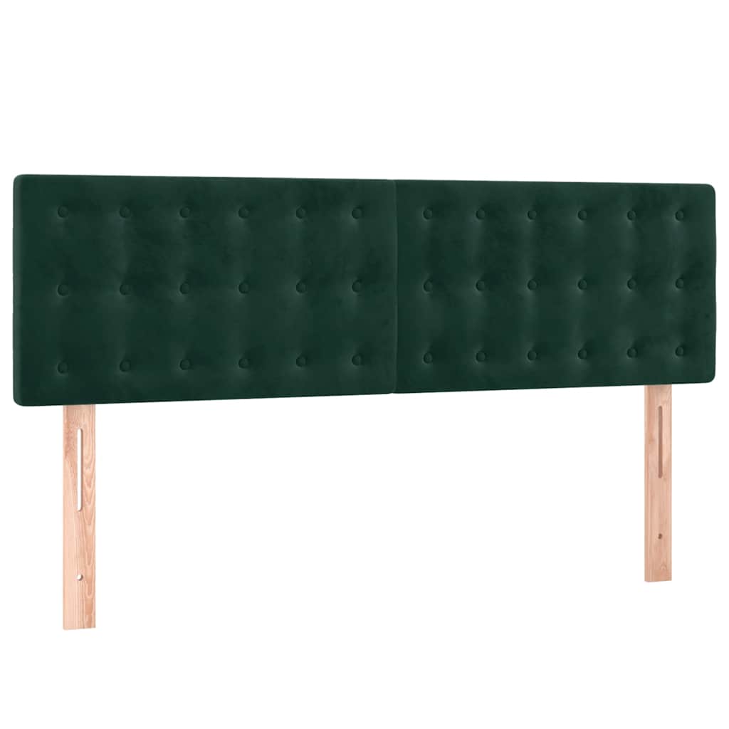 sötétzöld bársony rugós ágy matraccal 140x190 cm
