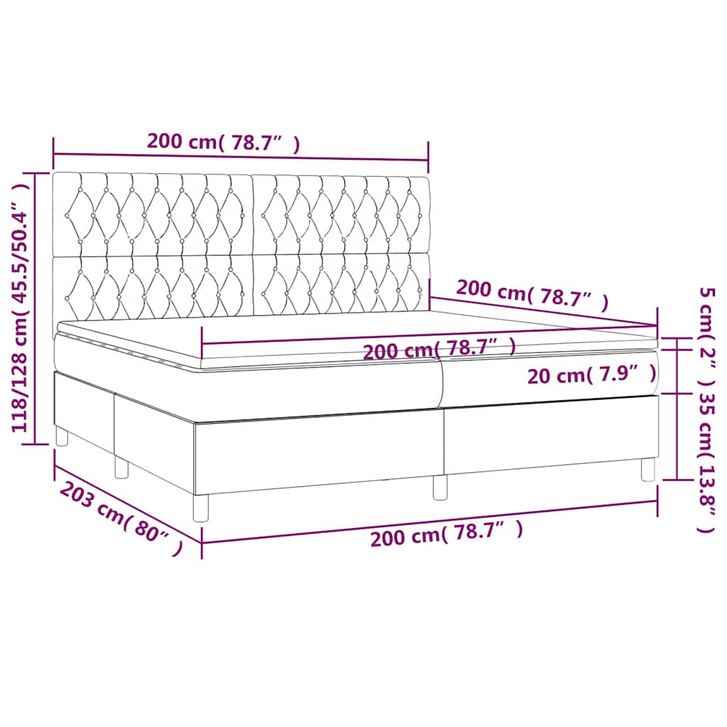 sötétzöld bársony rugós ágy matraccal 200x200 cm