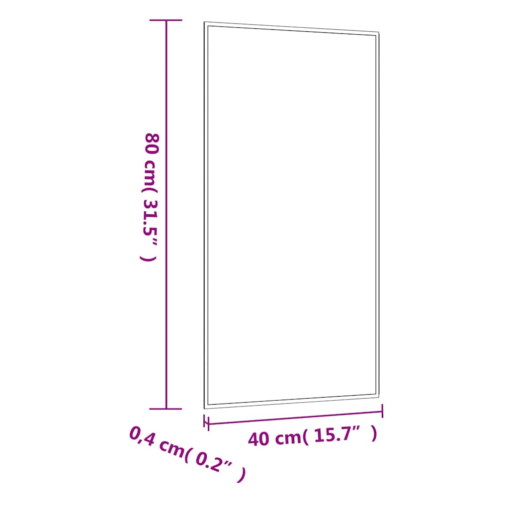 téglalap alakú üveg falitükör 40 x 80 cm