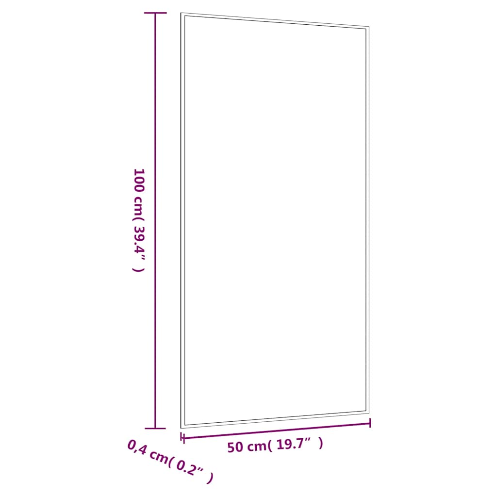 téglalap alakú üveg falitükör 50 x 100 cm
