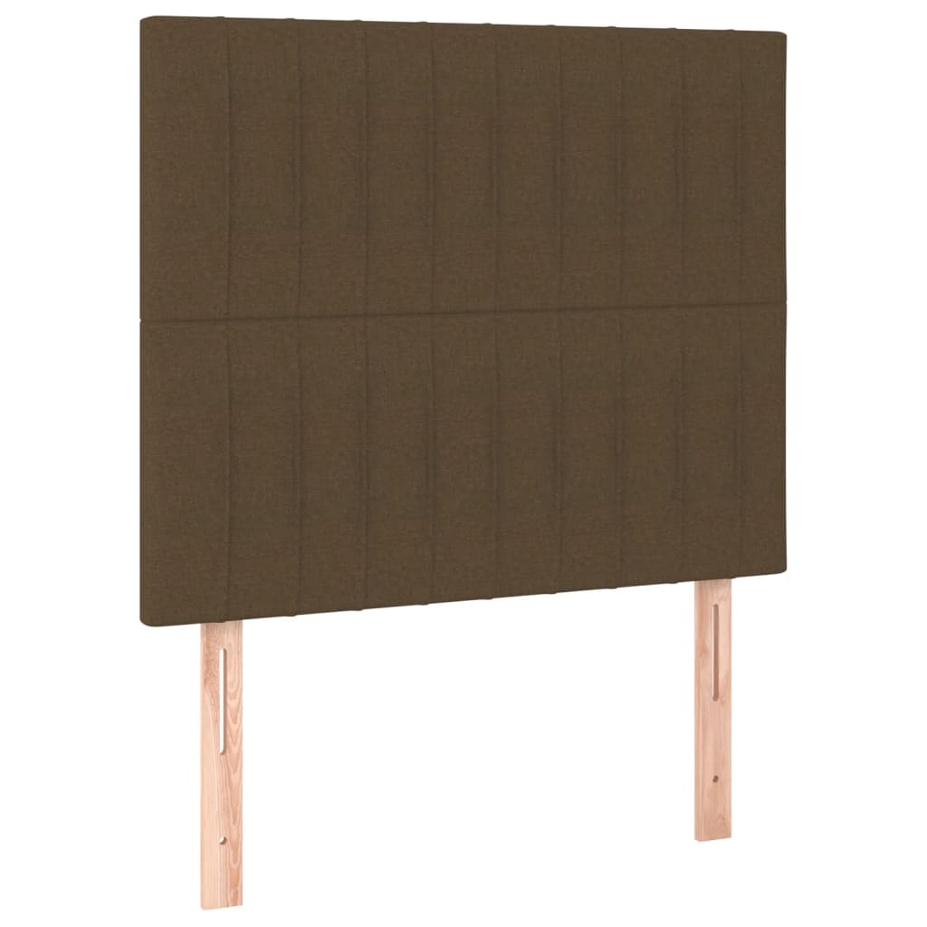 sötétbarna szövet rugós ágy matraccal 100 x 200 cm