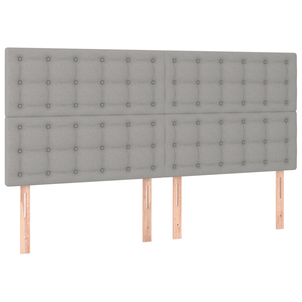 világosszürke szövet rugós ágy matraccal 200 x 200 cm