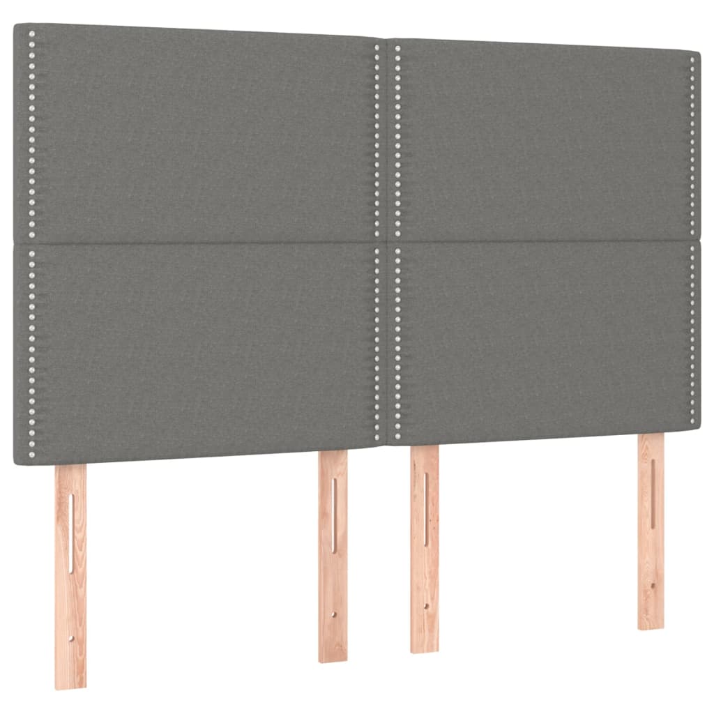 sötétszürke szövet rugós ágy matraccal 140 x 190 cm