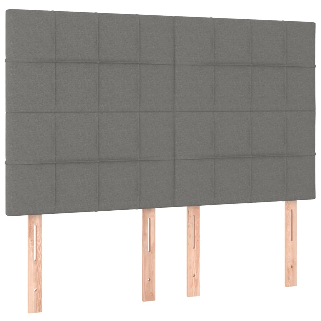 sötétszürke szövet rugós ágy matraccal 140 x 200 cm