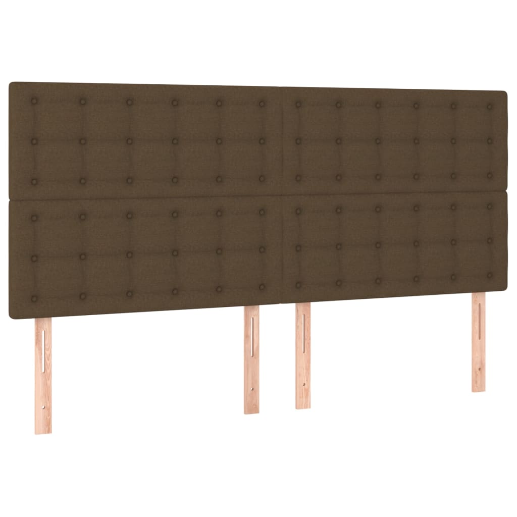 sötétbarna szövet rugós ágy matraccal 200 x 200 cm