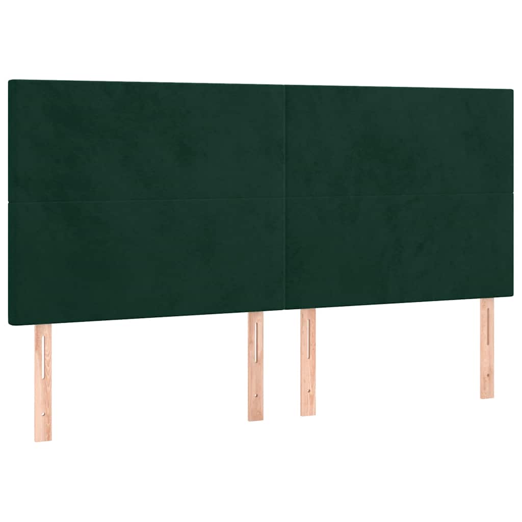 sötétzöld bársony rugós ágy matraccal 180x200 cm