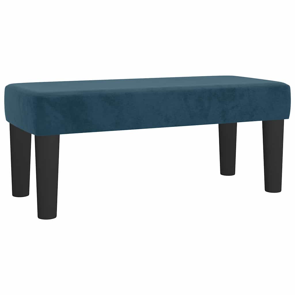 sötétkék bársony rugós ágy matraccal 100 x 200 cm