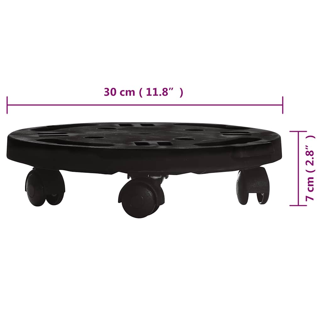 3 db fekete kerekes virágtartó átmérő 30 cm 170 kg