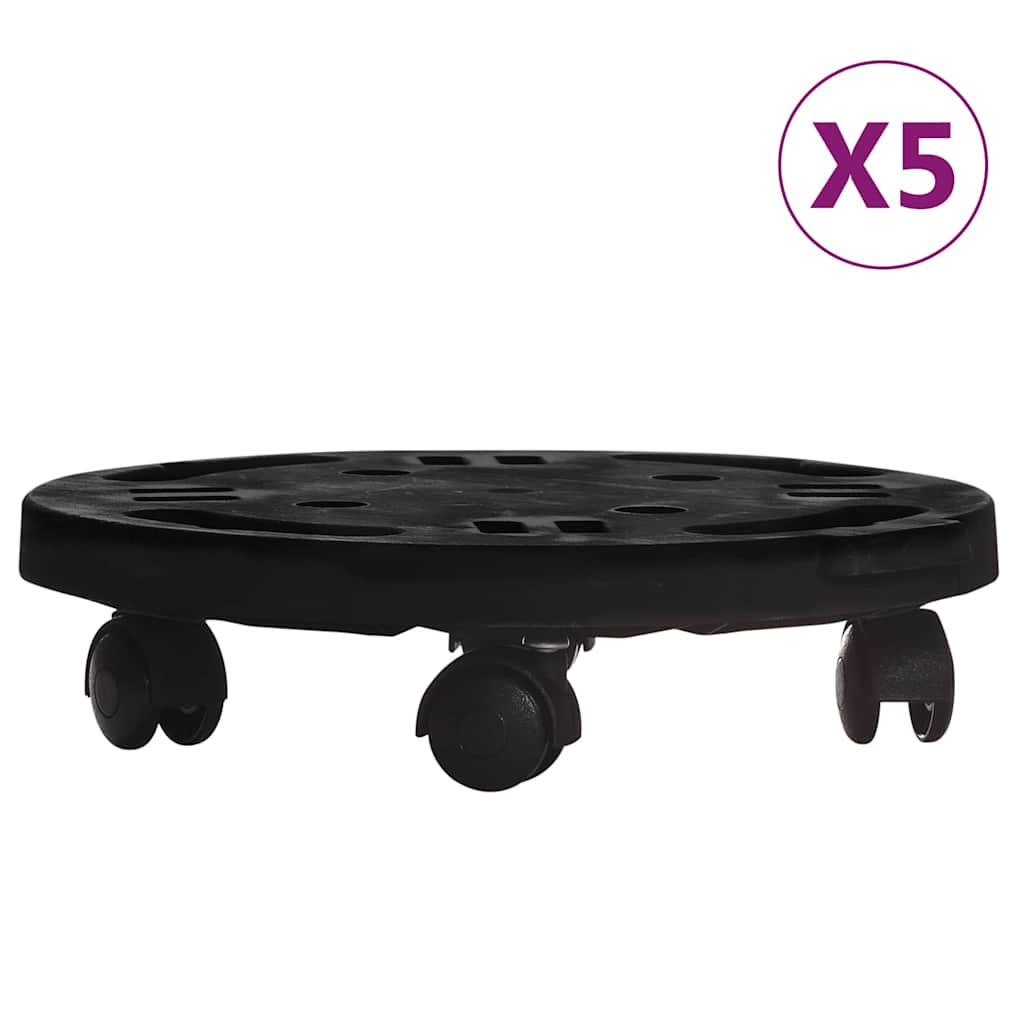 5 db fekete kerekes virágtartó átmérő 30 cm 170 kg
