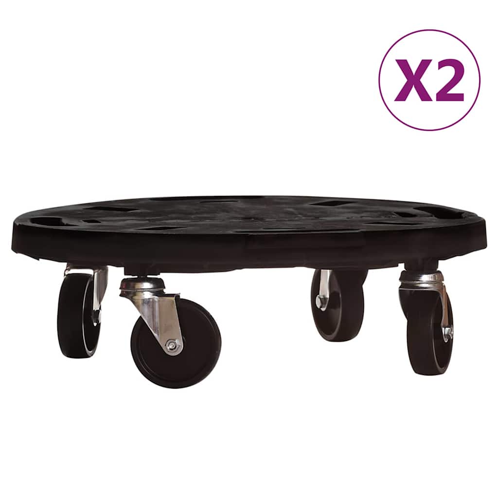 2 db fekete kerekes virágtartó átmérő 40 cm 275 kg