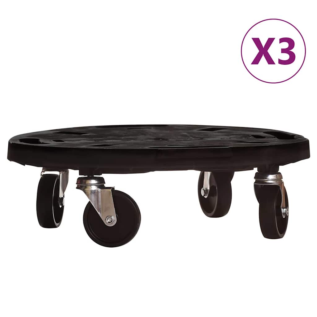 3 db fekete kerekes virágtartó átmérő 40 cm 275 kg