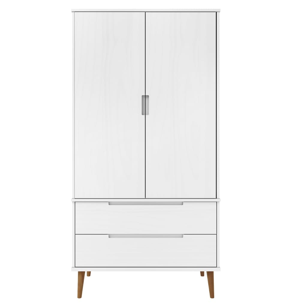 MOLDE fehér tömör fenyőfa gardrób 90 x 55 x 175 cm