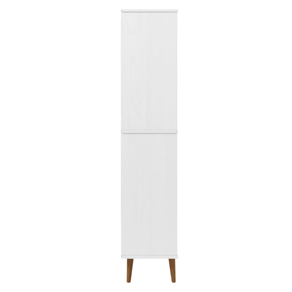 MOLDE fehér tömör fenyőfa könyvszekrény 85 x 35 x 170,5 cm