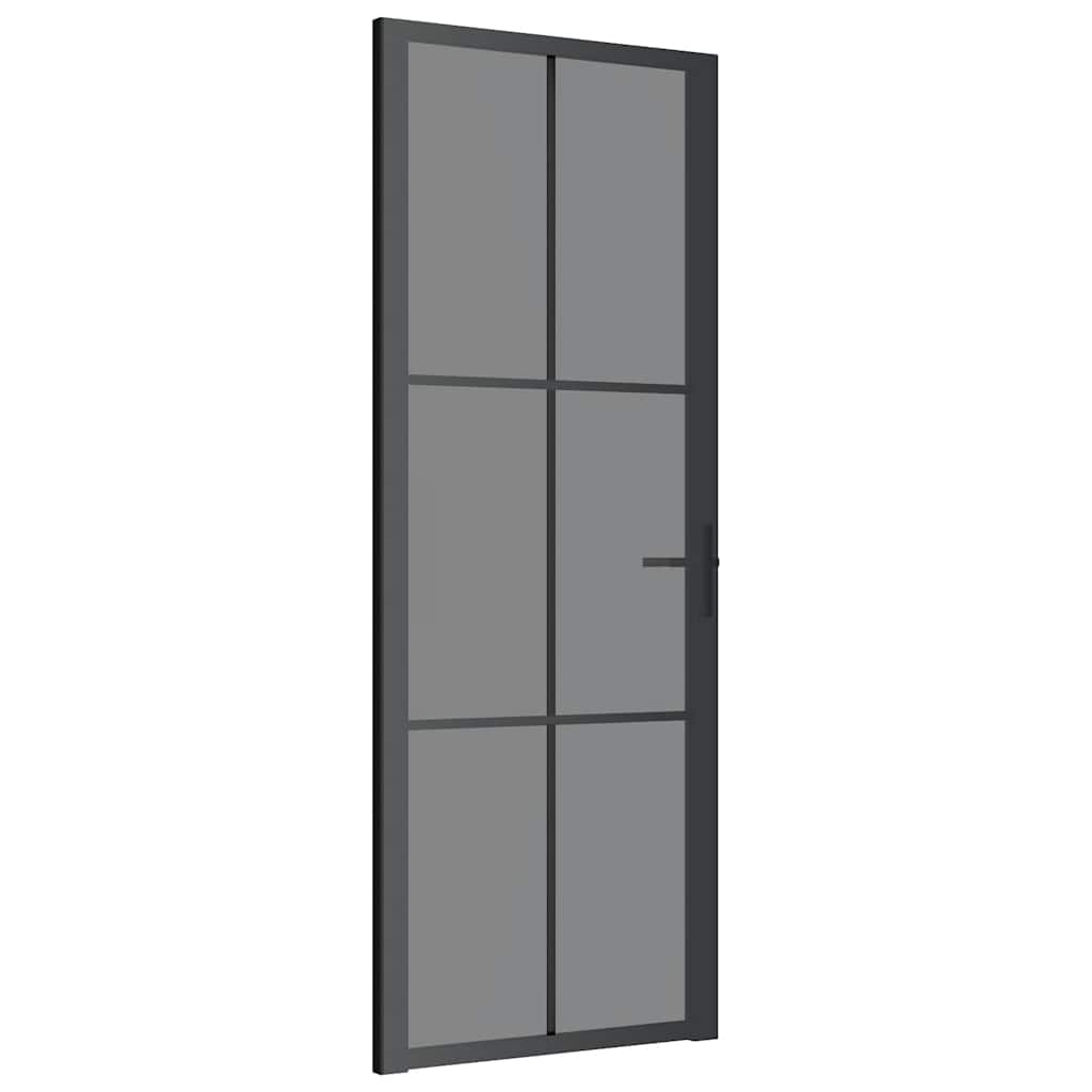 fekete ESG üveg és alumínium beltéri ajtó 76 x 201,5 cm