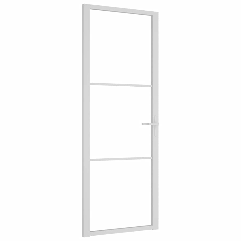 fehér ESG üveg és alumínium beltéri ajtó 76 x 201,5 cm