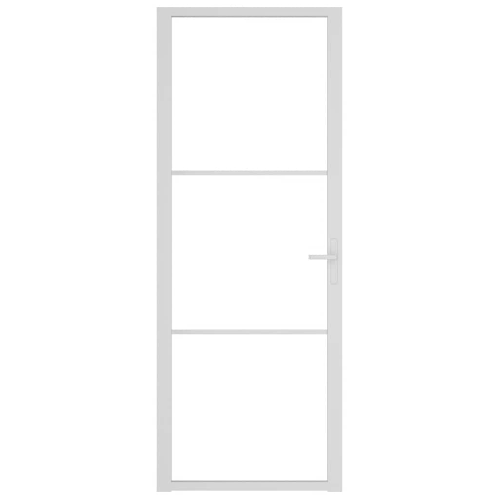 fehér ESG üveg és alumínium beltéri ajtó 76 x 201,5 cm