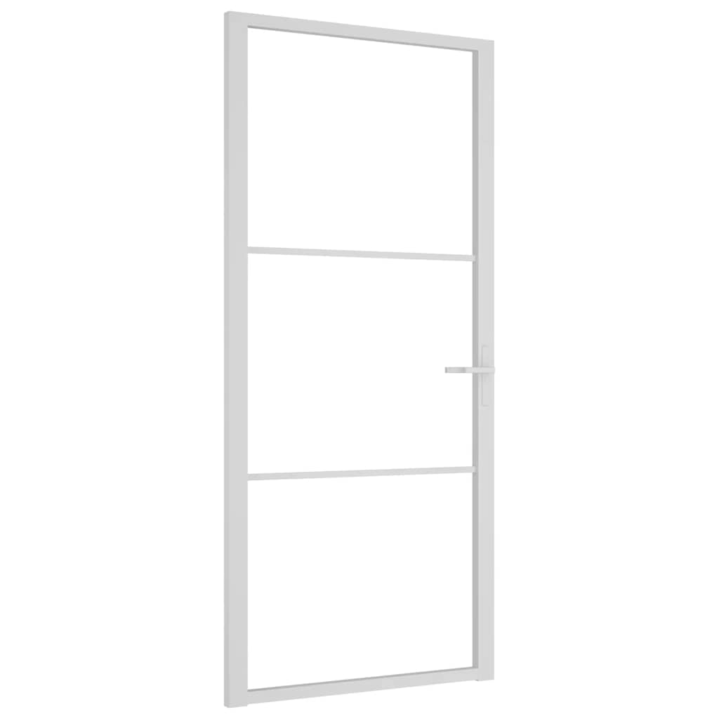 fehér ESG üveg és alumínium beltéri ajtó 93 x 201,5 cm