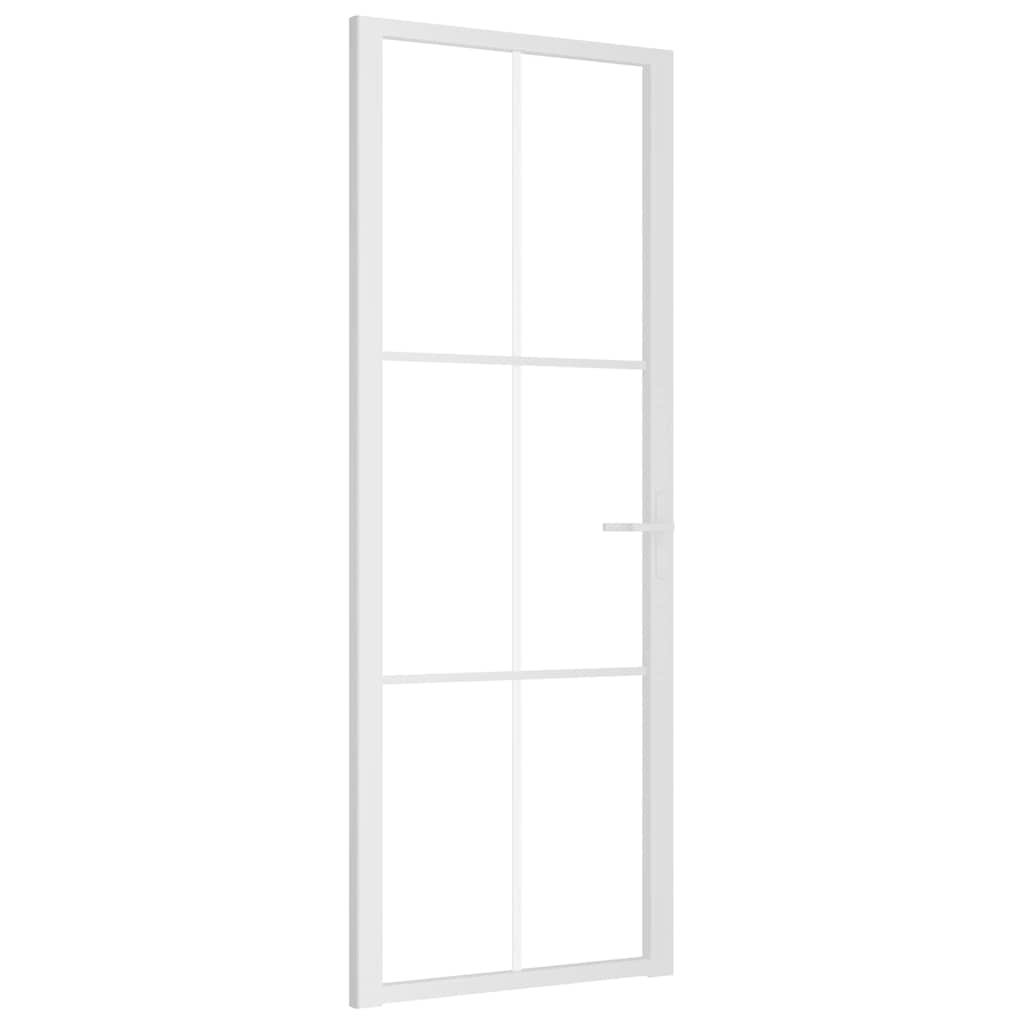 fehér ESG üveg és alumínium beltéri ajtó 76 x 201,5 cm
