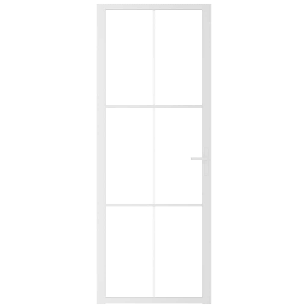 fehér ESG üveg és alumínium beltéri ajtó 76 x 201,5 cm