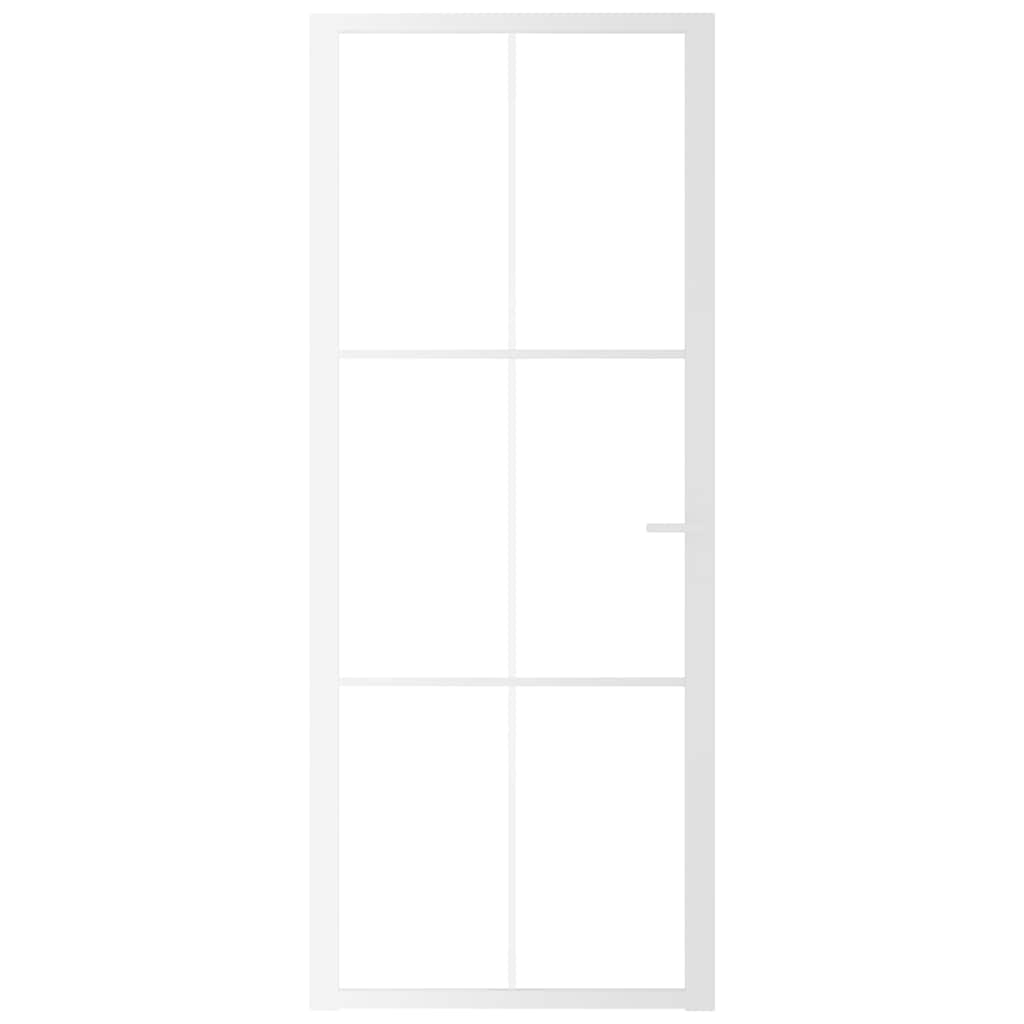 fehér ESG üveg és alumínium beltéri ajtó 83 x 201,5 cm