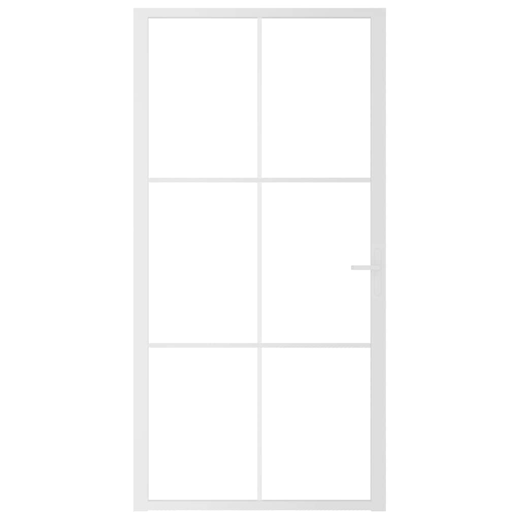 fehér ESG üveg és alumínium beltéri ajtó 102,5 x 201,5 cm