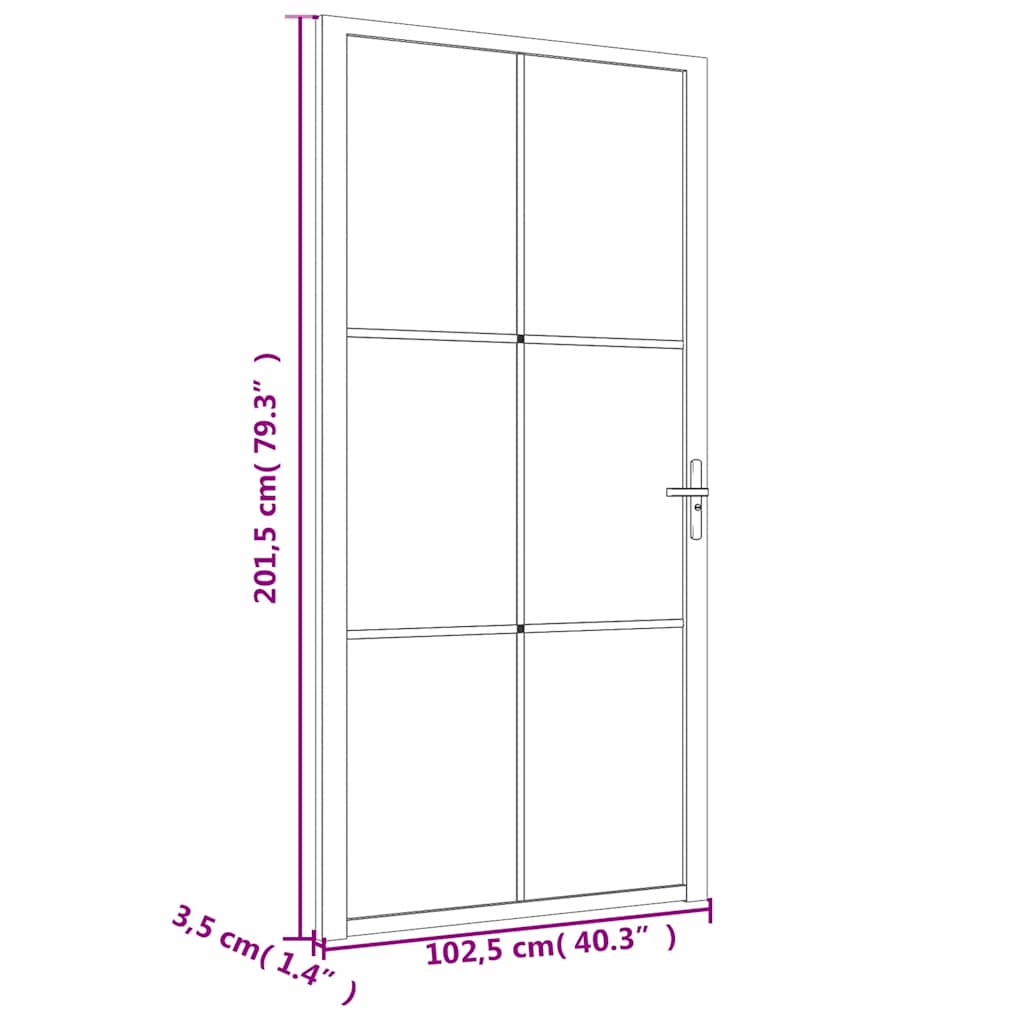 fehér ESG üveg és alumínium beltéri ajtó 102,5 x 201,5 cm