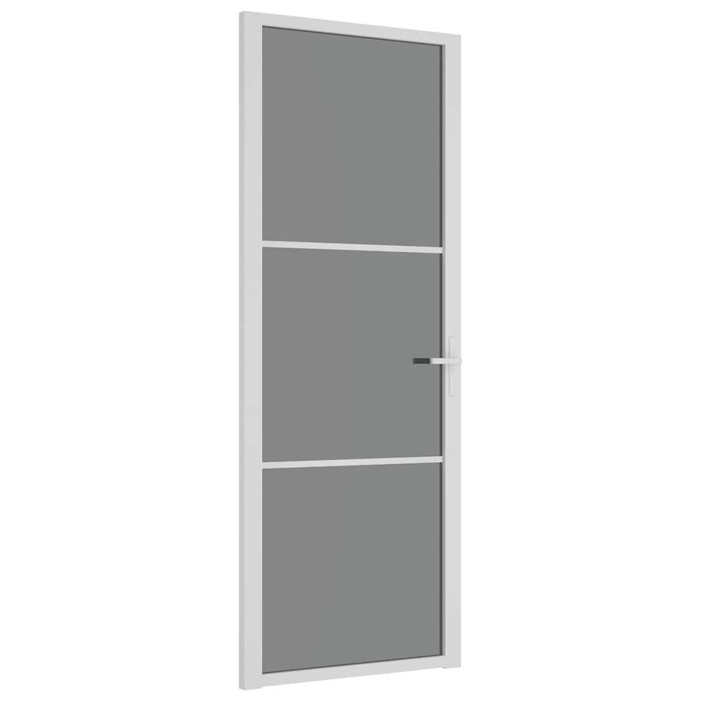 fehér ESG üveg és alumínium beltéri ajtó 76 x 201,5 cm